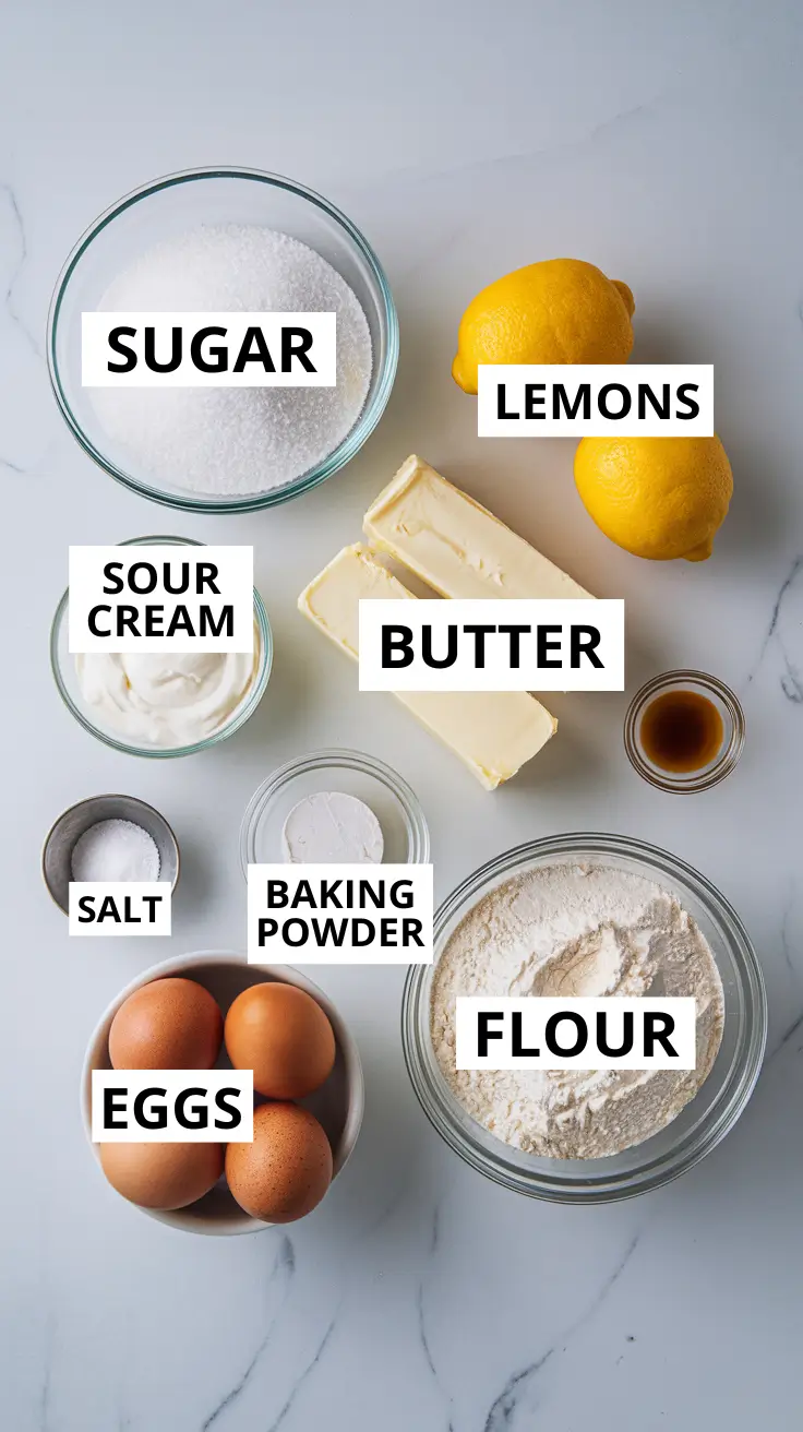 Lemon Pound Cake Recipe For Any Occasion 12 lemon-pound-cake-ingredients
