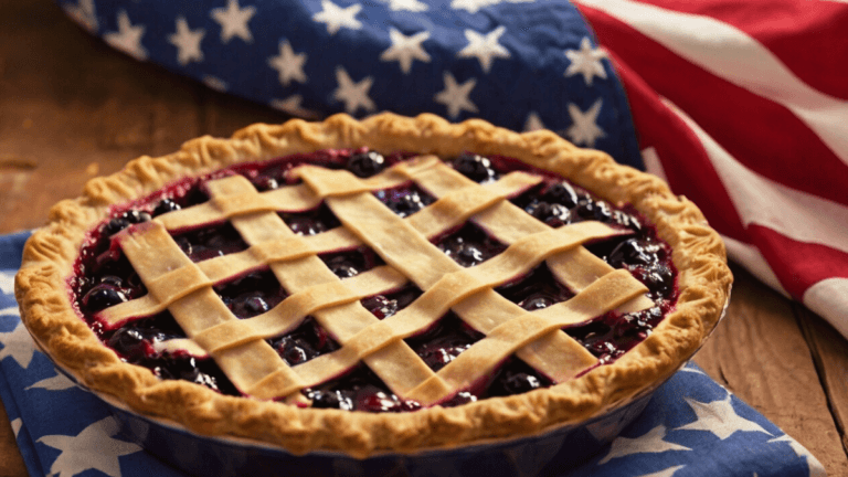 4th of July Frozen Blueberry Pie Recipe