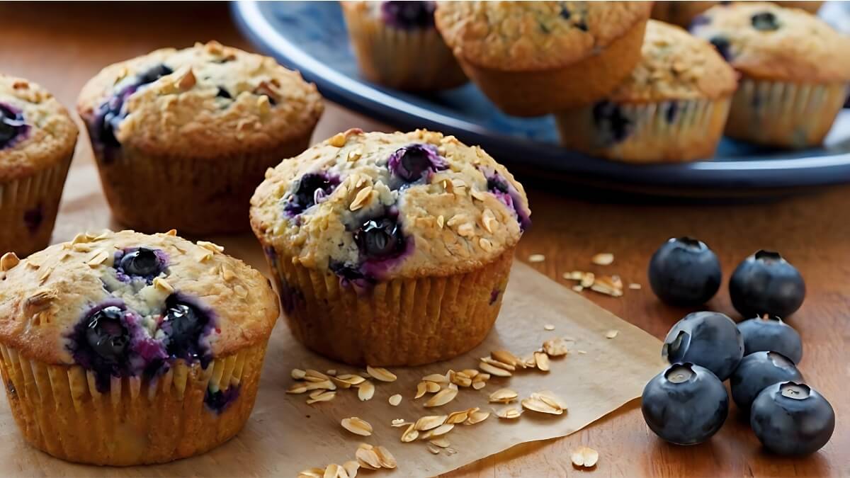 Blueberry-Oatmeal-Muffins