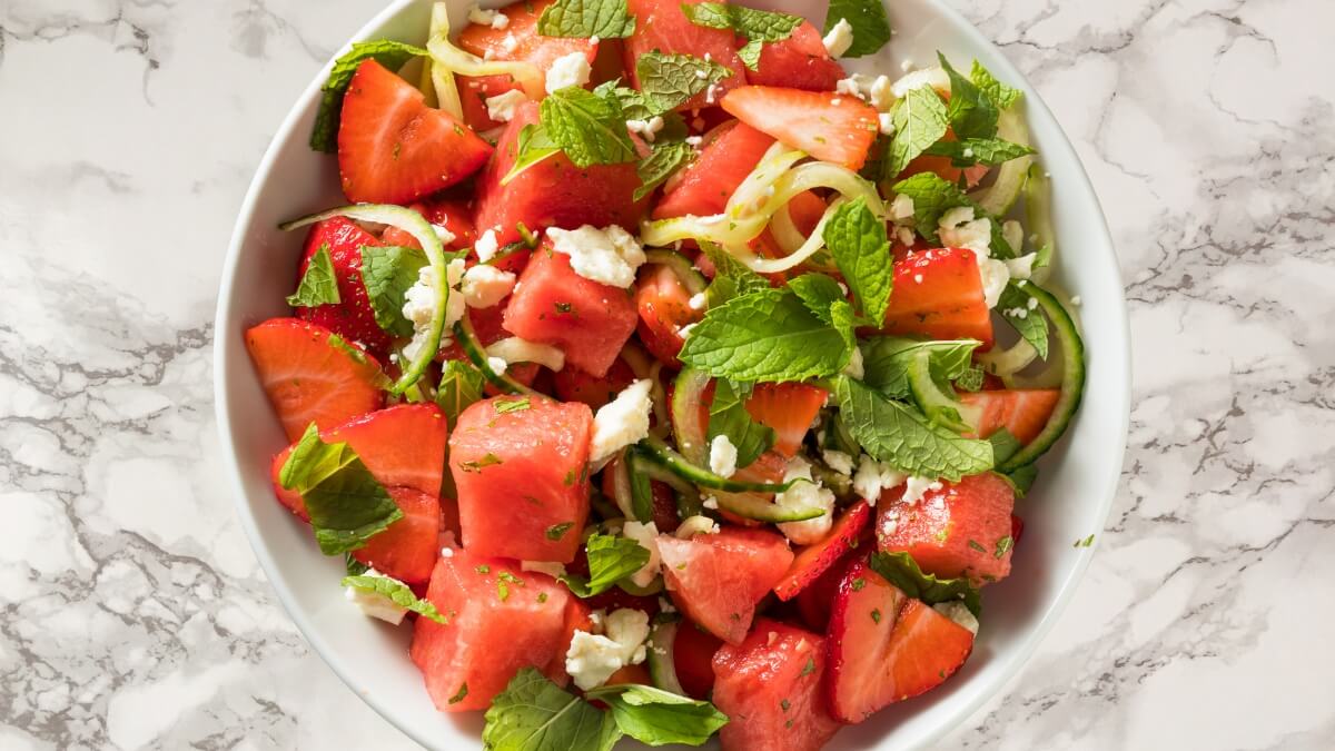 Summer-feta-salad-with-fresh-mint