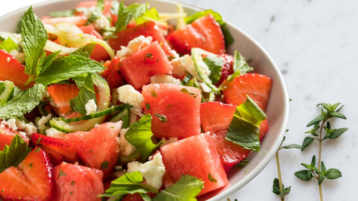 Watermelon Feta Salad with Mint