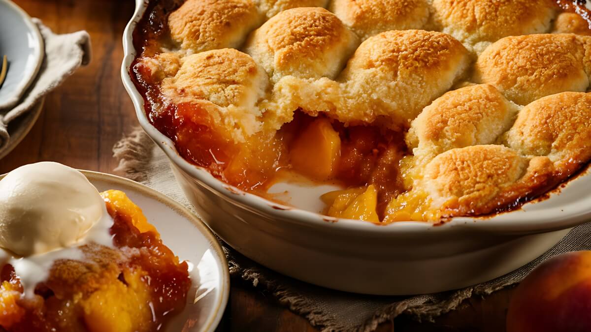 peach cobbler with canned peaches