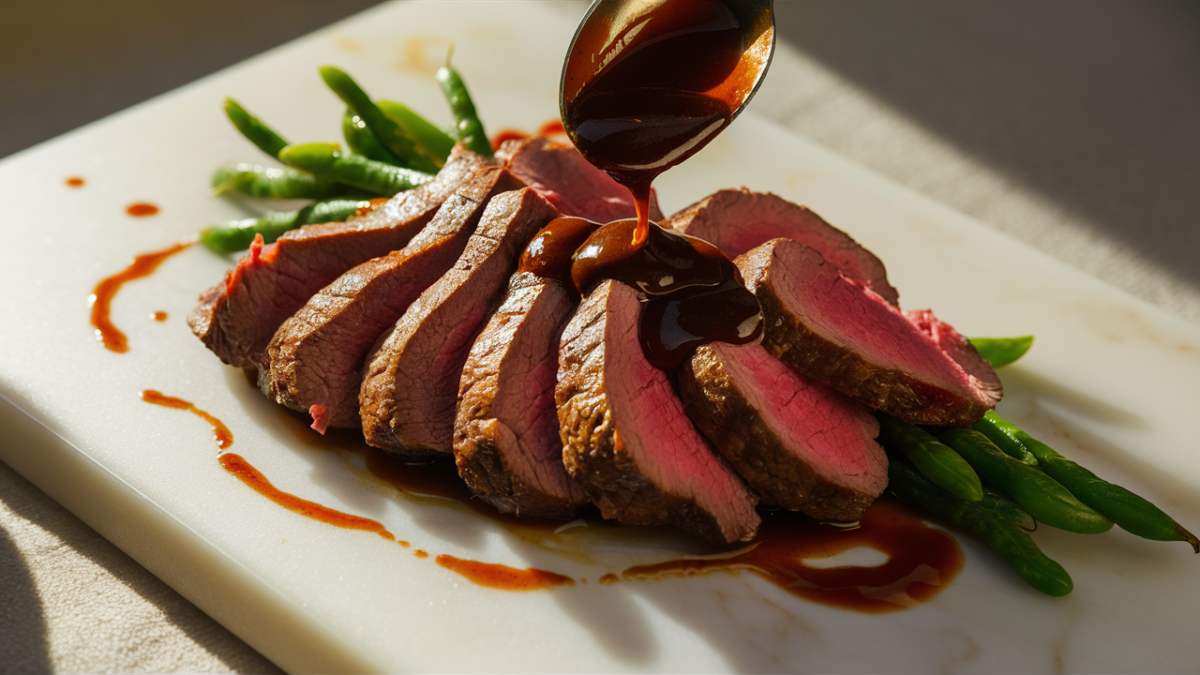 sliced London Broil steak