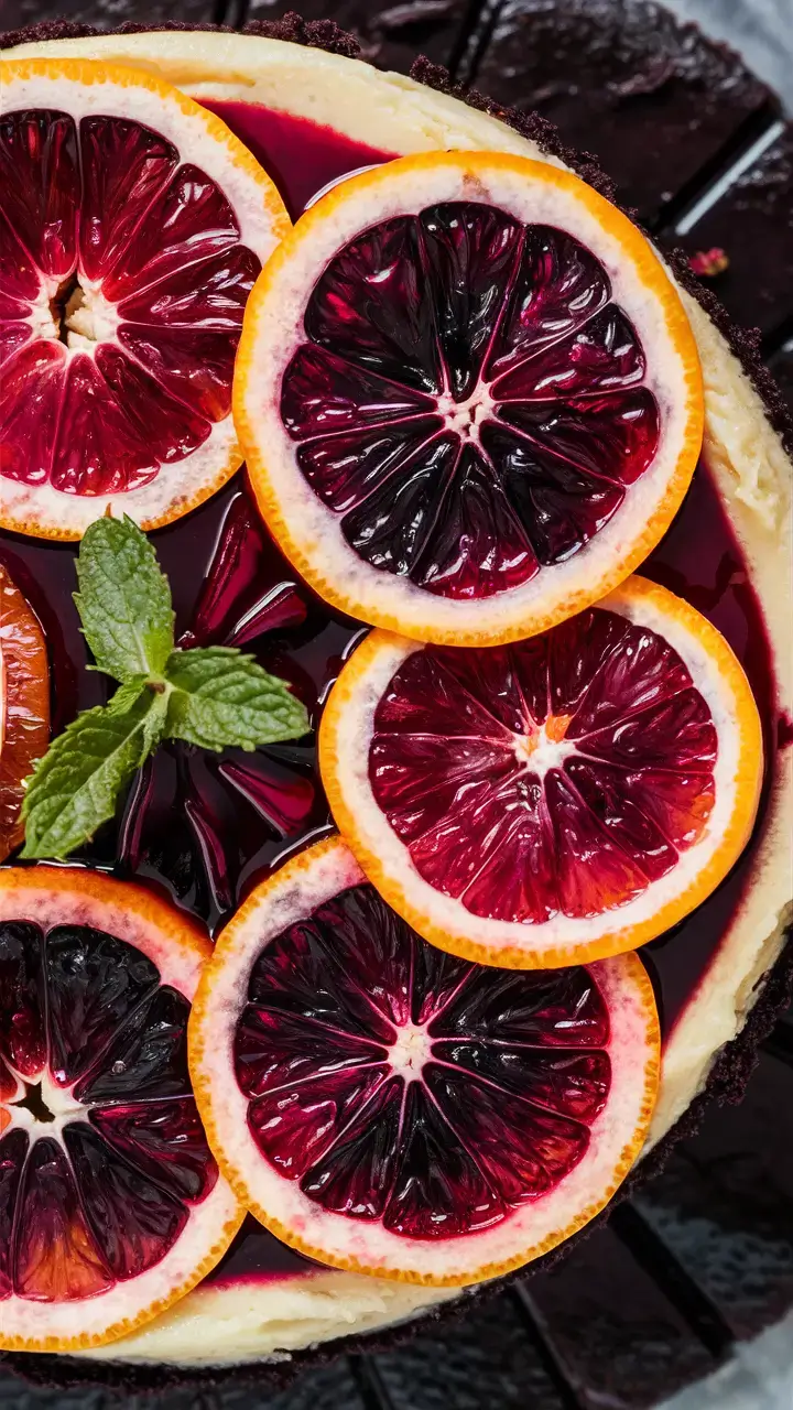 close-up-image-from-to-top-of-a-oranges-blood-cheese-cake