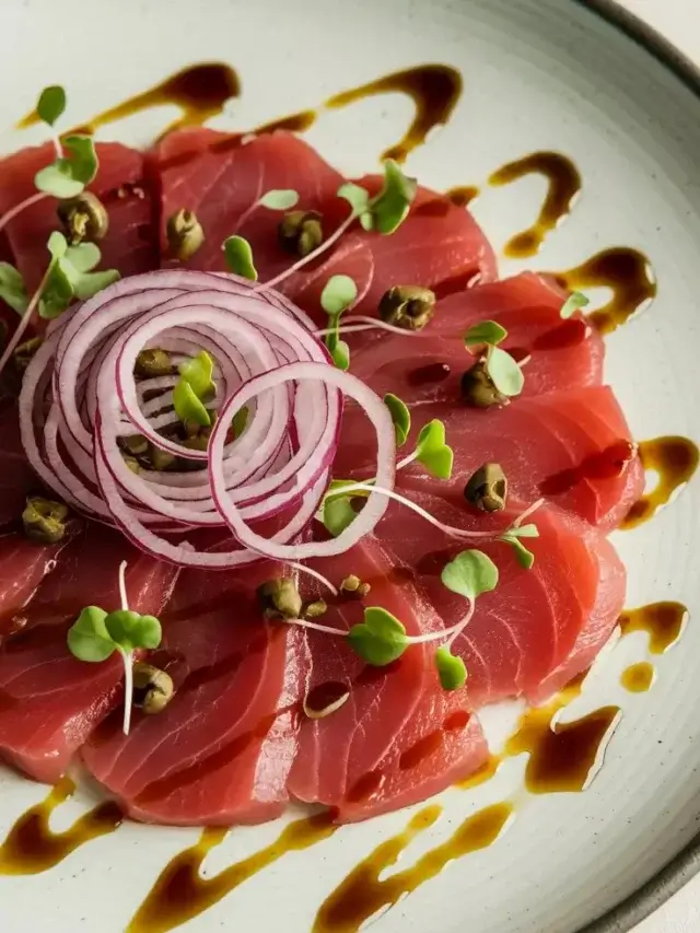 A-beautifully-plated-Tuna-Carpaccio-dish