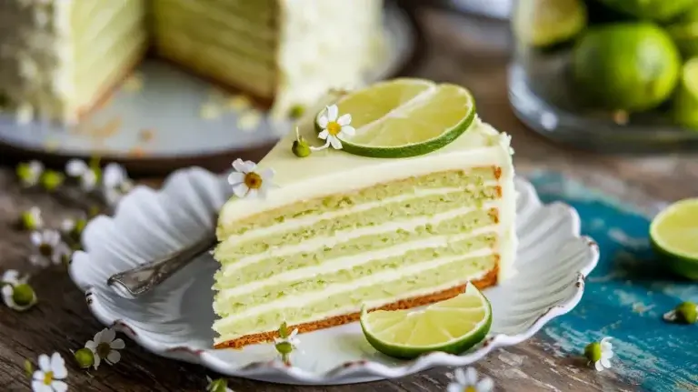 A-slice-of-Key-Lime-Cake-on-white-plate