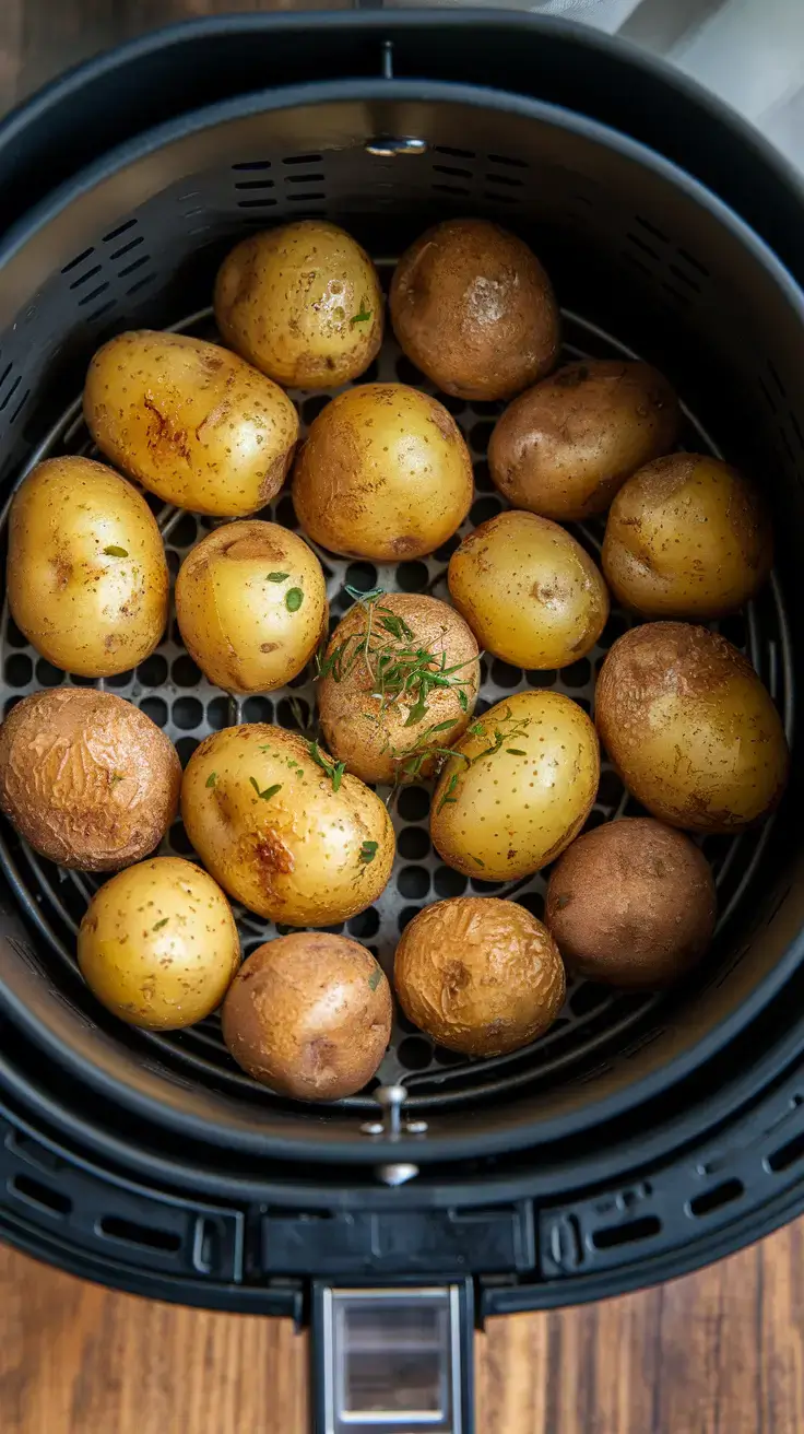 air-frying-baby-potatoes