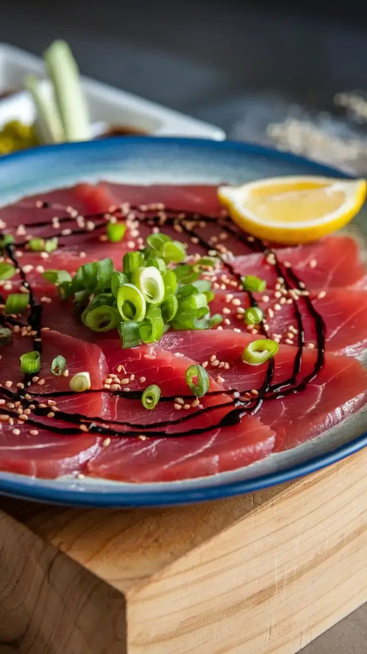 Close-up-of-Tuna-Carpaccio